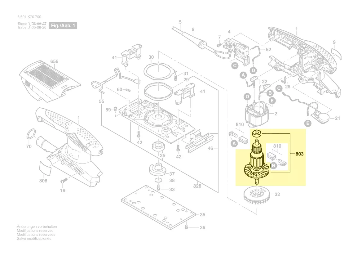 Induit ponceuse vibrante GSS 23 A / GSS 23 AE